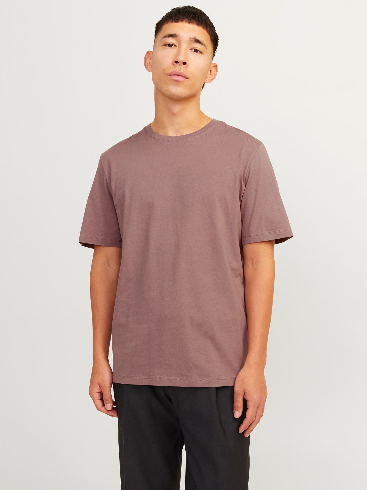 Jack & Jones T-shirt Liso Decote Redondo -Twilight Mauve - 12156101