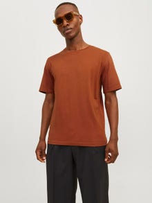 Jack & Jones Bez vzoru Kruhový výstřih Tričko -Mocha Bisque - 12156101