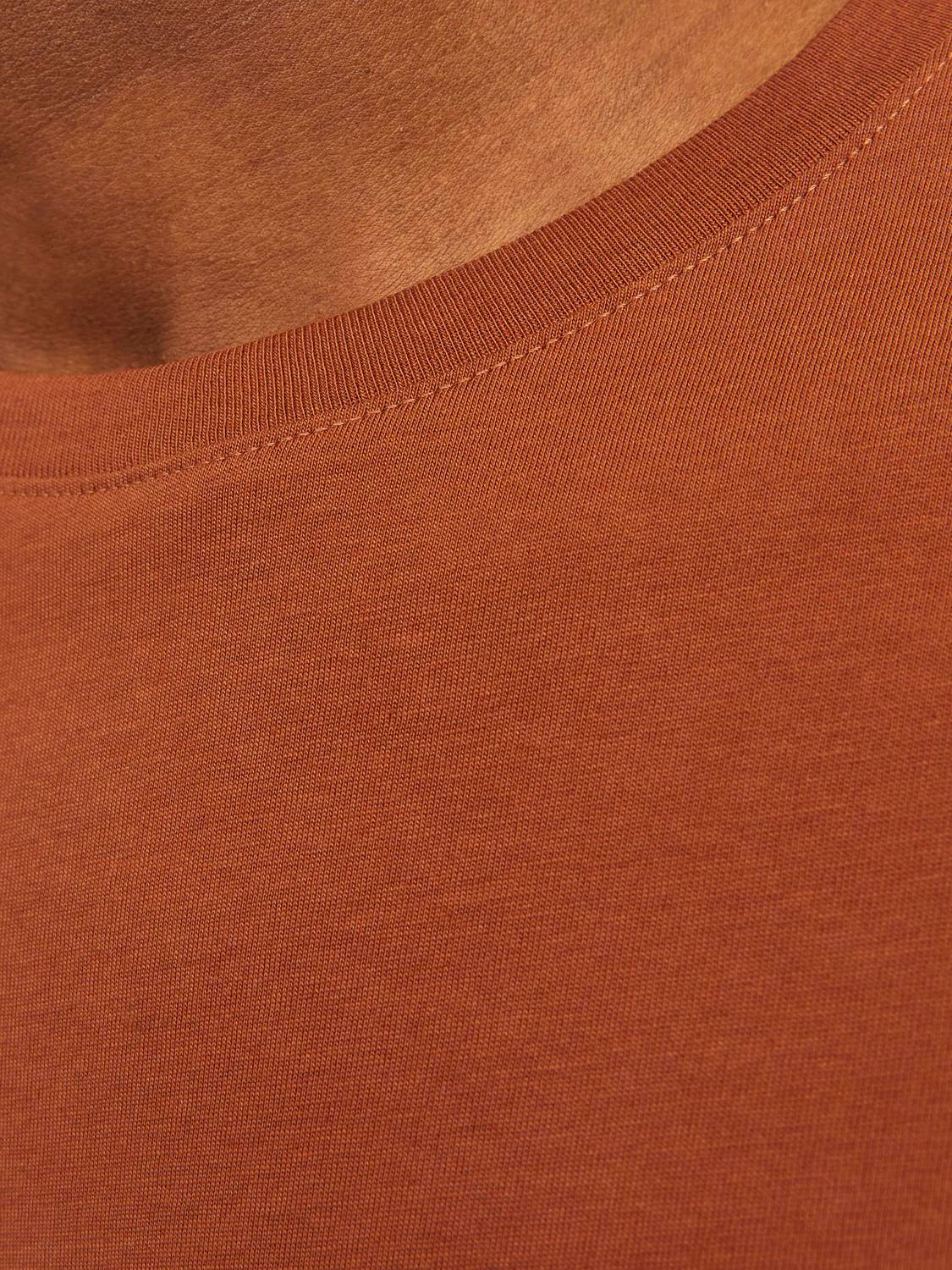 Jack & Jones Yksivärinen Pyöreä pääntie T-paita -Mocha Bisque - 12156101