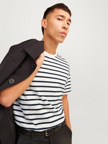 Jack & Jones Bez vzoru Kruhový výstřih Tričko -Cloud Dancer - 12156101