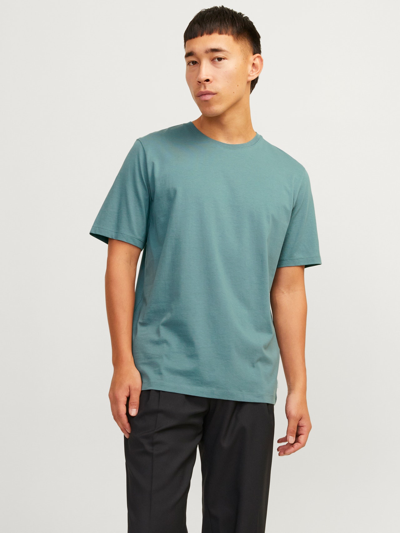 Plain Crew neck T-shirt | Medium Blue | Jack & Jones®