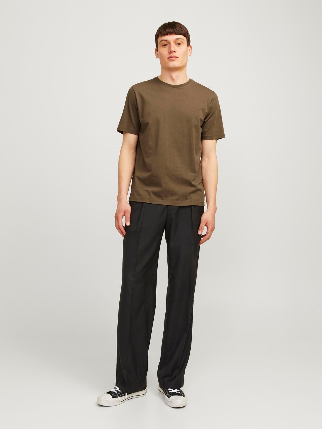 Jack & Jones Plain Crew neck T-shirt -Canteen - 12156101