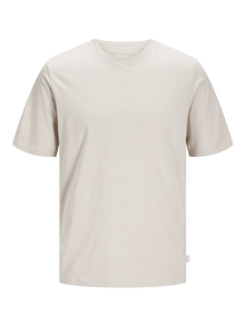 Jack & Jones Ensfarvet Crew neck T-shirt -Moonbeam - 12156101