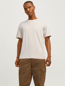 Jack & Jones Enfärgat Rundringning T-shirt -Moonbeam - 12156101