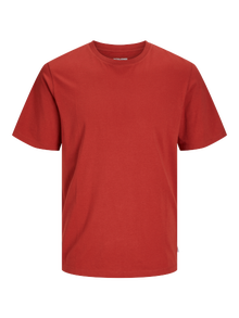 Jack & Jones Bez vzoru Kruhový výstřih Tričko -Red Ochre - 12156101