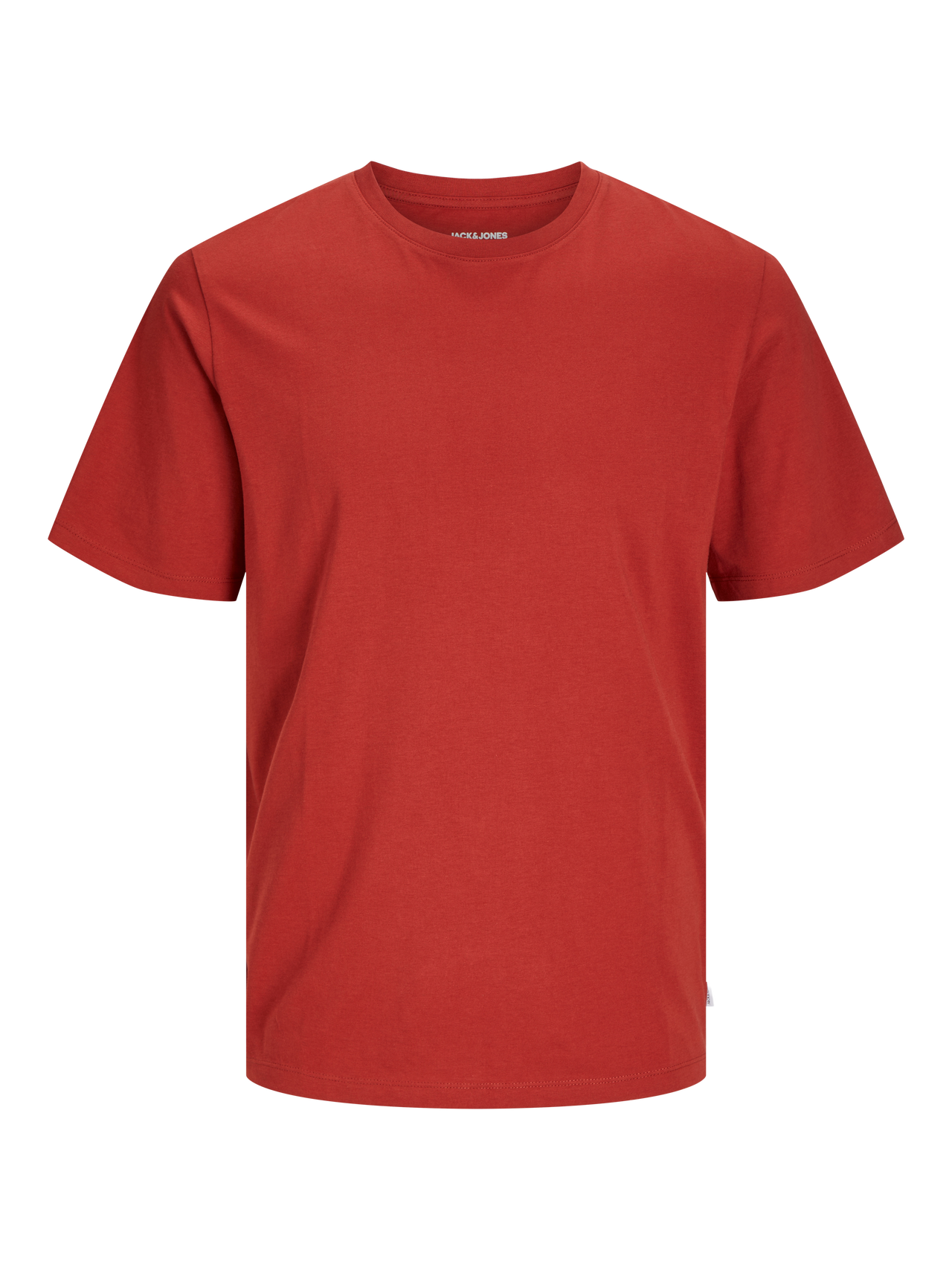 Jack & Jones Ühevärviline Ümmargune kaelus T-särk -Red Ochre - 12156101