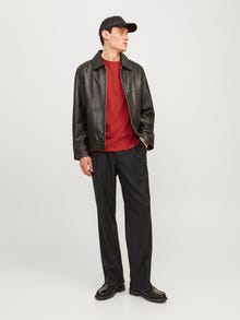 Jack & Jones Vienspalvis Apskritas kaklas Marškinėliai -Red Ochre - 12156101