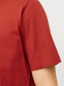 Jack & Jones Plain Crew neck T-shirt -Red Ochre - 12156101