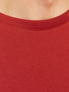 Jack & Jones Ensfarvet Crew neck T-shirt -Red Ochre - 12156101