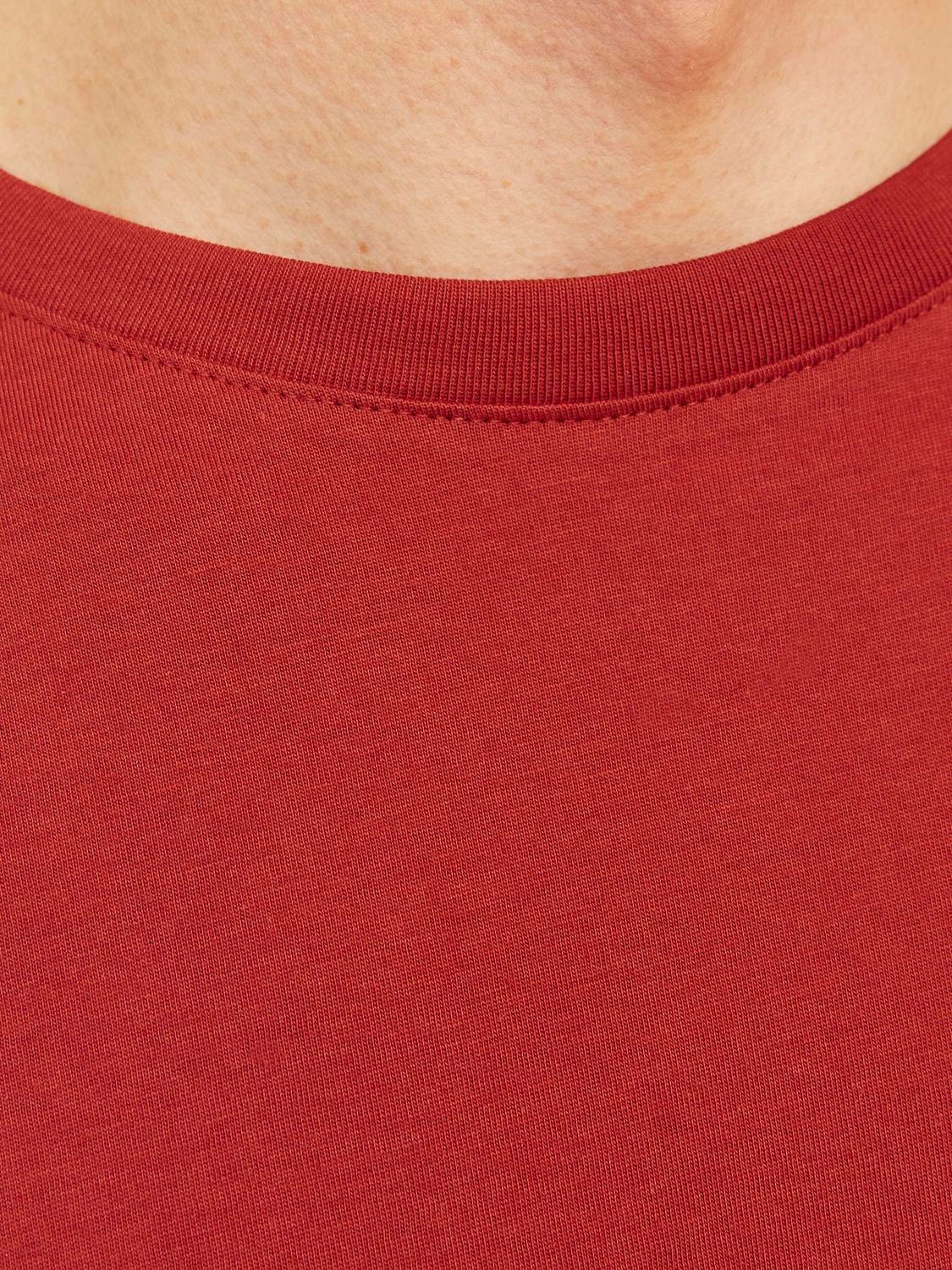 Jack & Jones Plain Crew neck T-shirt -Red Ochre - 12156101