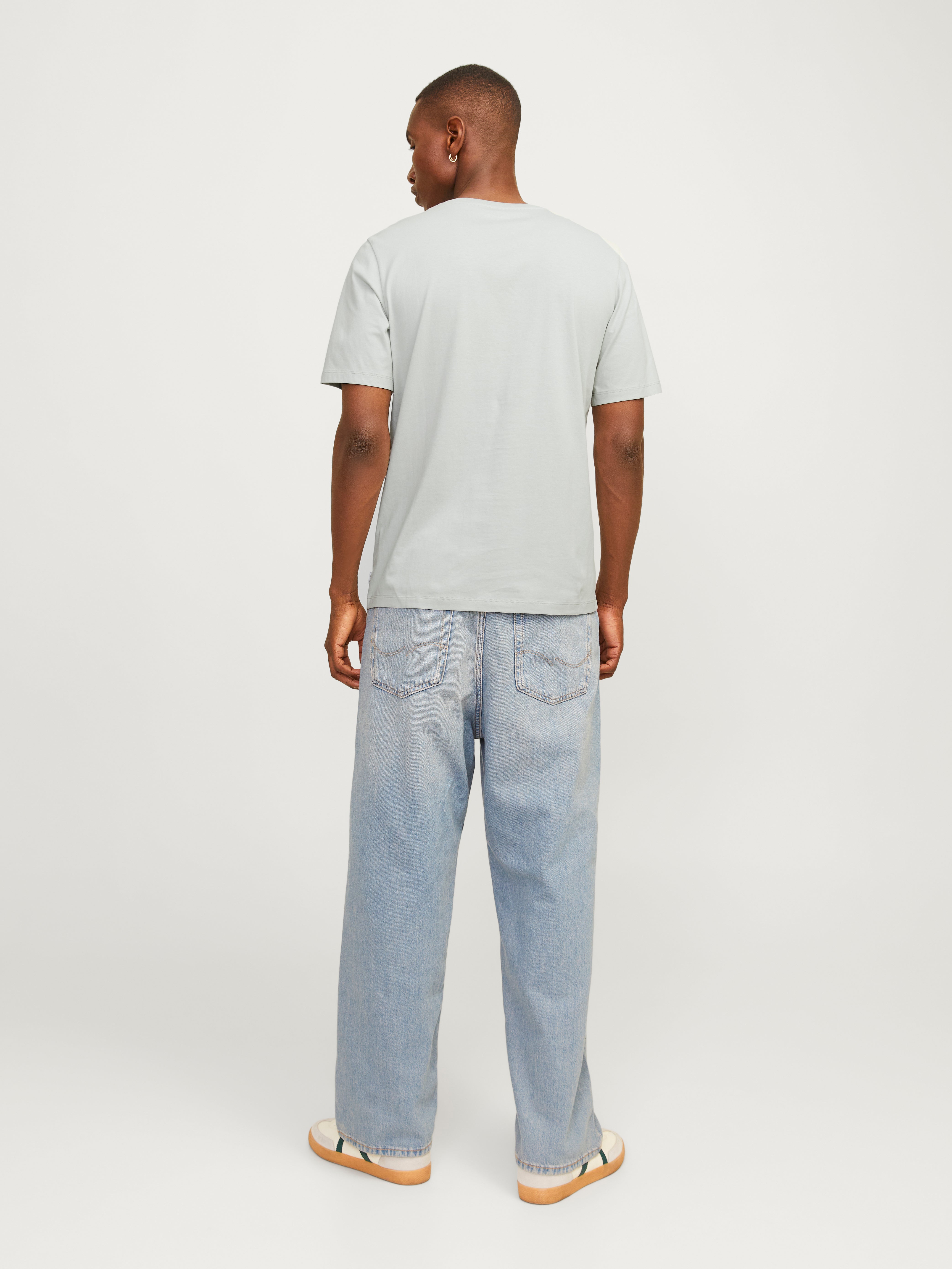 Einfarbig Rundhals T-shirt | Hellgrau | Jack & Jones®