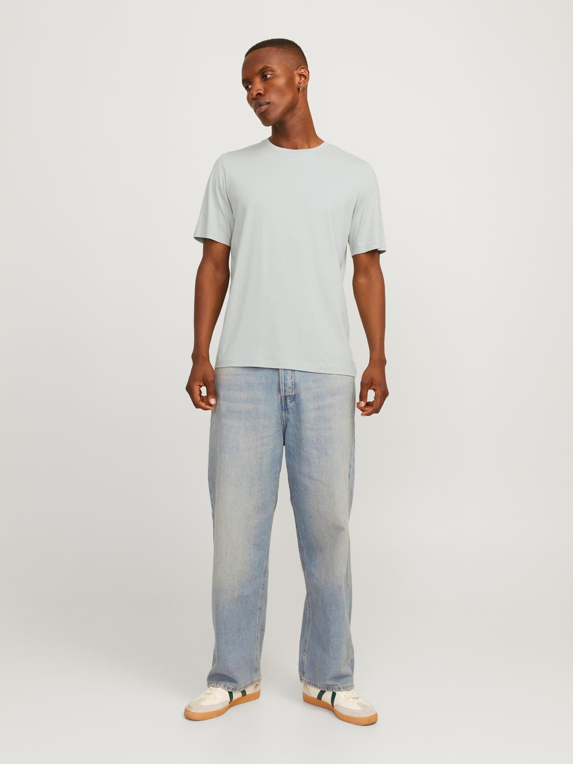 Jack & Jones Vienspalvis Apskritas kaklas Marškinėliai -Puritan Gray - 12156101