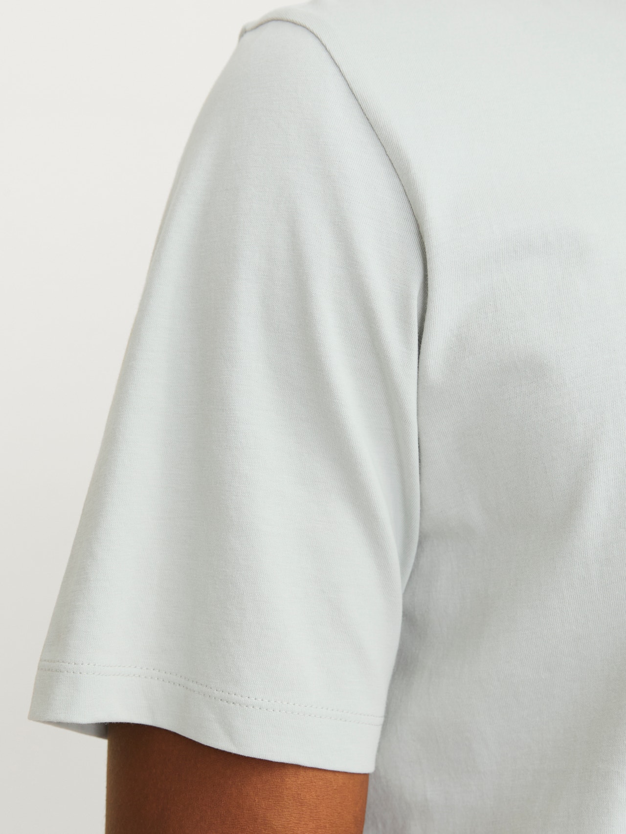 Jack & Jones Yksivärinen Pyöreä pääntie T-paita -Puritan Gray - 12156101