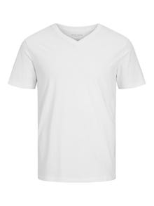 Jack & Jones Plain V-Neck T-shirt -White - 12156102