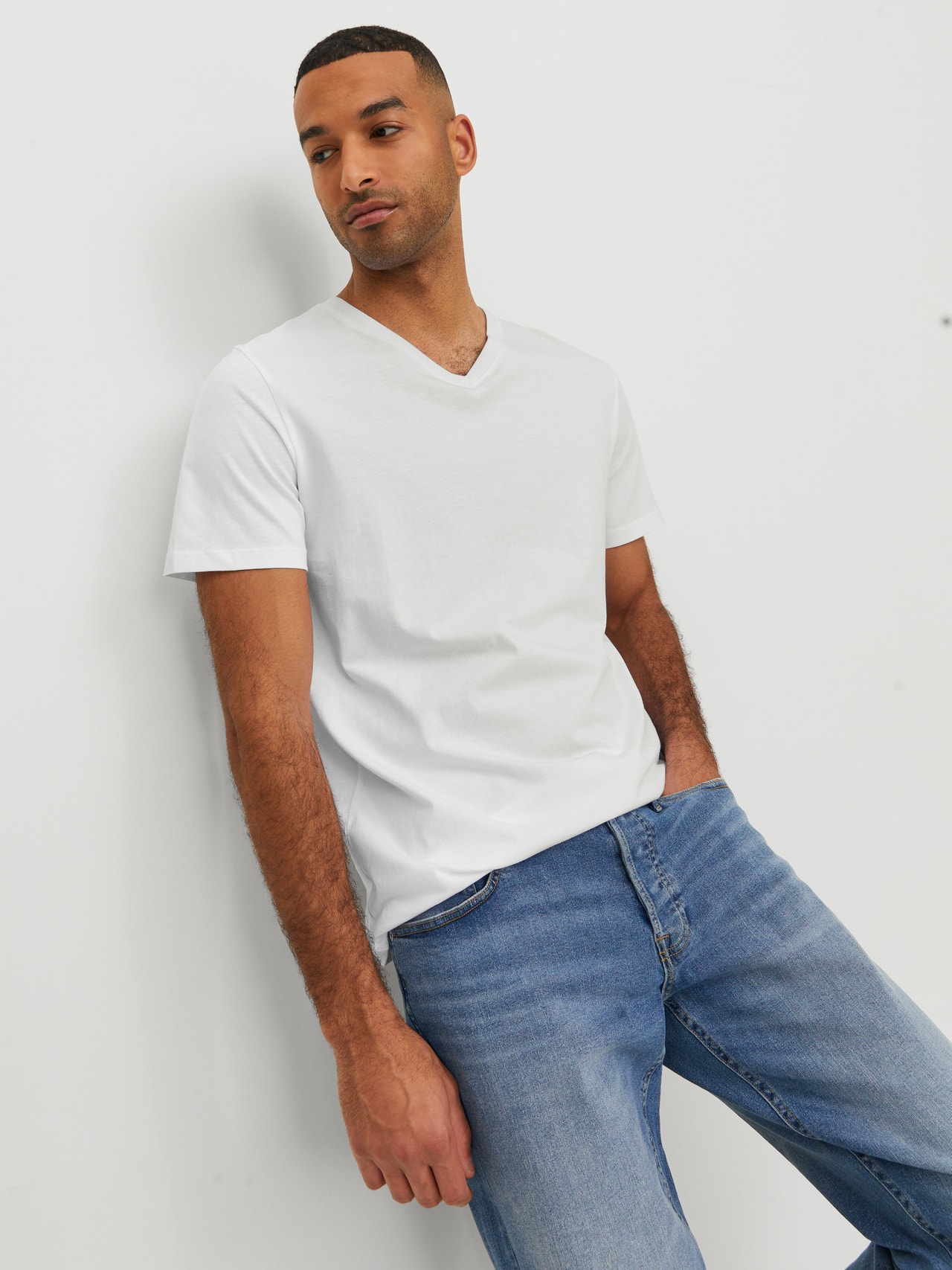 Plain V-Neck T-shirt | White | Jack & Jones®