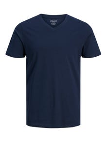 Jack & Jones Effen V-Hals T-shirt -Navy Blazer - 12156102