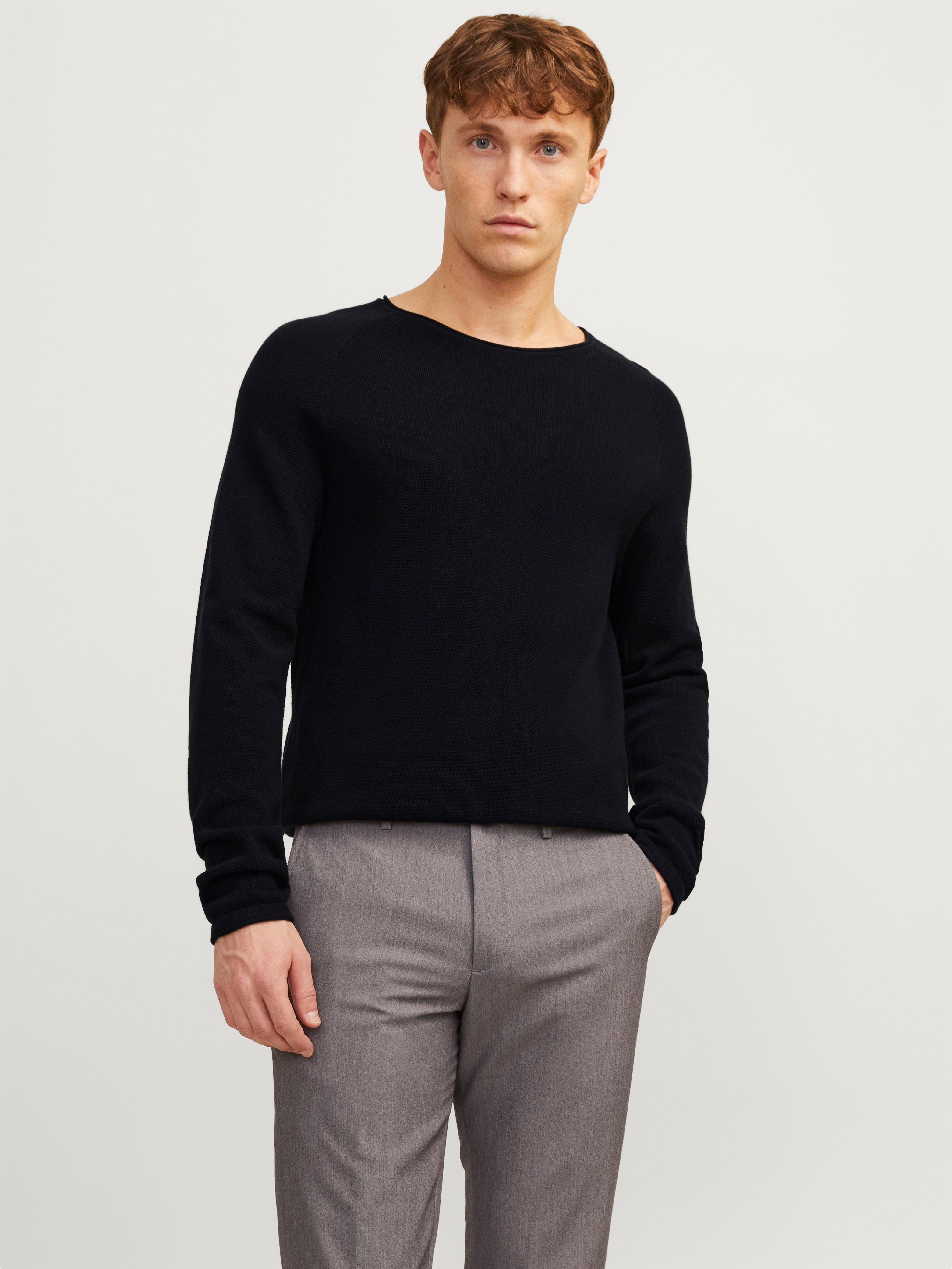 Ropa Hombre Casual Sudadera JACK & JONES Básica De Cuello Redondo - Negro Talla S Hombre Prenda Básica Hombre