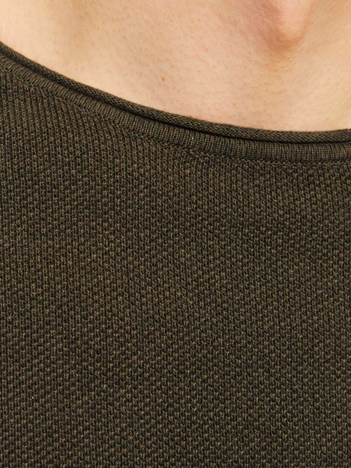 Crew Neck Knitted pullover | Dark Green | Jack & Jones®