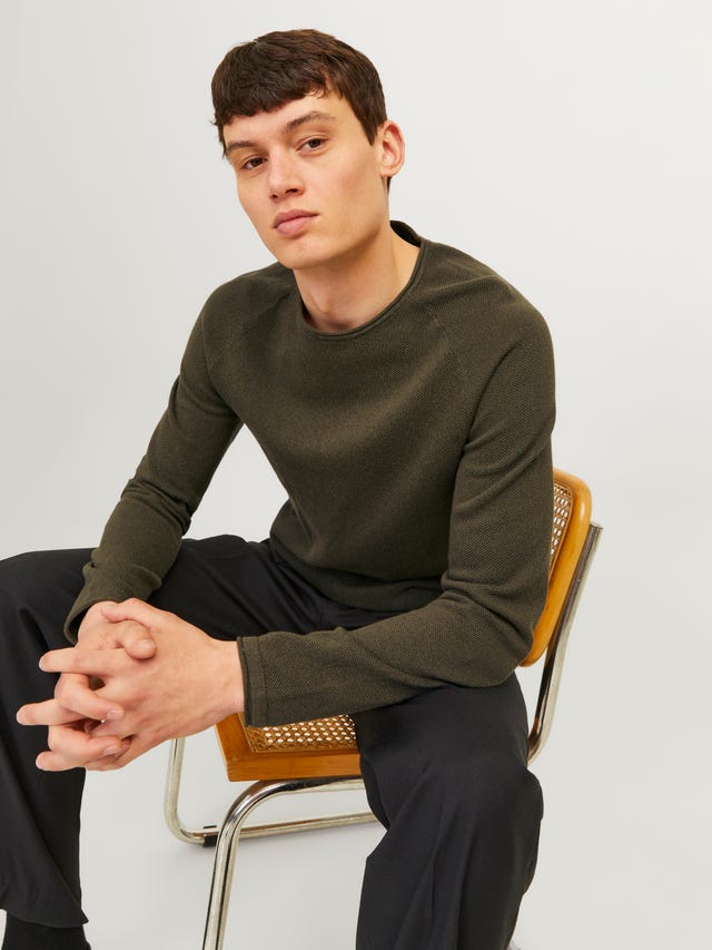 Jack & Jones Oversized Thick Rib Knit Sweater In Blue Jack & Jones Oversized Thick Rib Knit Sweater In Blue