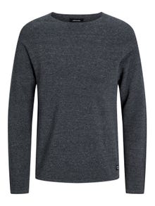 Jack & Jones Plain Knitted pullover -Dark Grey Melange - 12157321