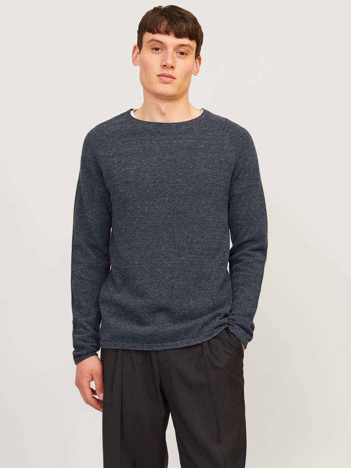 Einfarbig Strickpullover