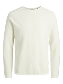 Jack & Jones Einfarbig Strickpullover -Cloud Dancer - 12157321