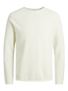 Jack & Jones Plain Knitted pullover -Cloud Dancer - 12157321