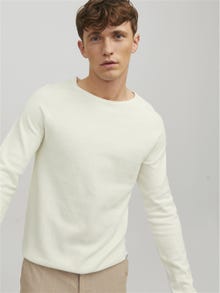 Jack & Jones Plain Knitted pullover -Cloud Dancer - 12157321