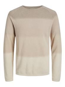 Jack & Jones Plain Knitted pullover -Oatmeal - 12157321