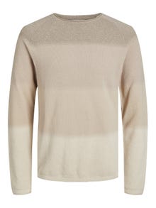 Jack & Jones Plain Knitted pullover -Oatmeal - 12157321