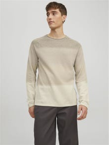 Jack & Jones Ühevärviline Meeskonnakaelusega džemper -Oatmeal - 12157321