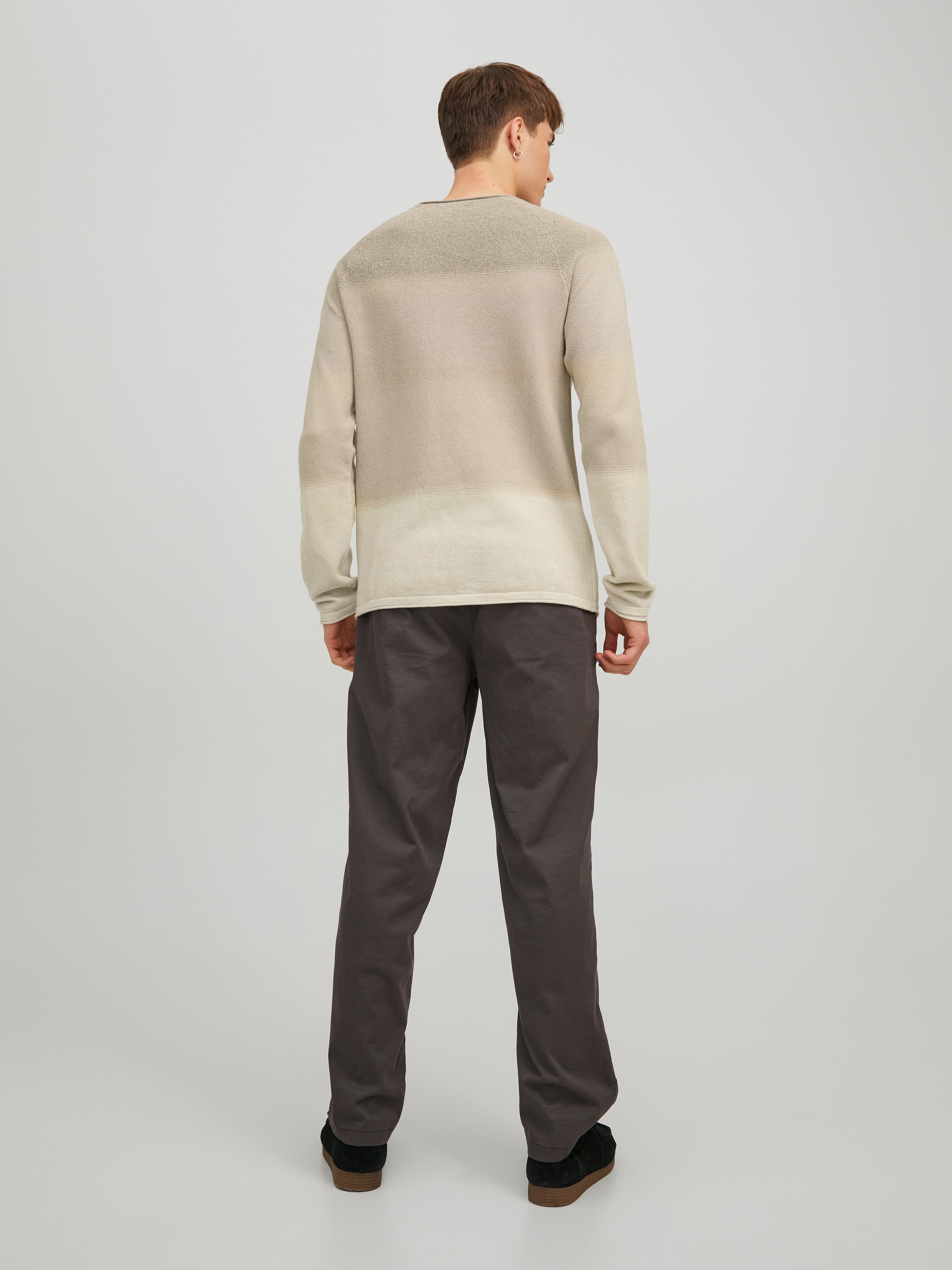 Einfarbig Strickpullover mit Rundhals | Beige | Jack & Jones® 
