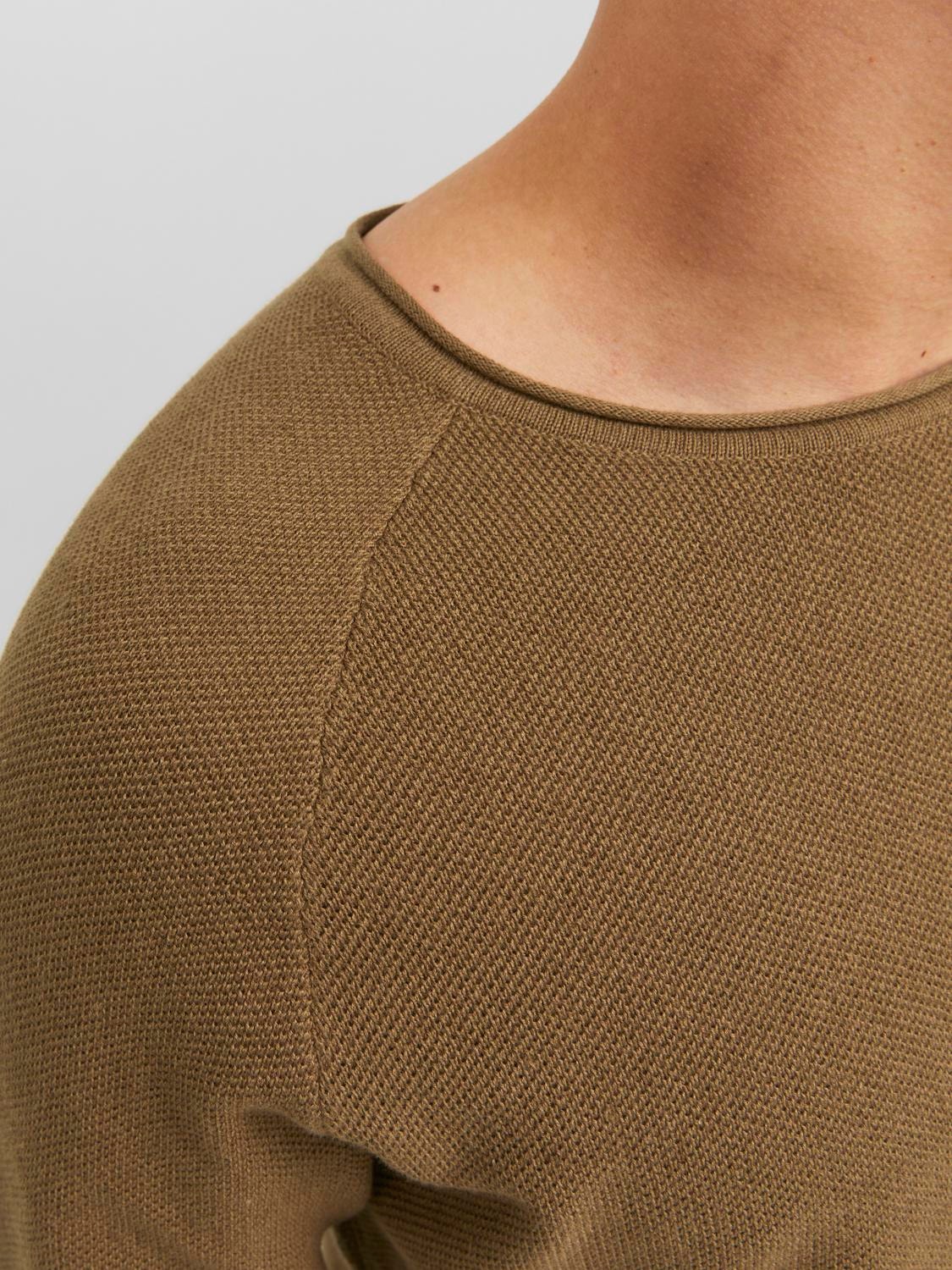 Jack & Jones Plain Knitted pullover -Otter - 12157321