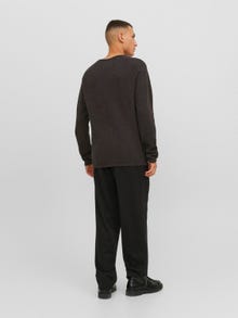 Jack & Jones Plain Knitted pullover -Seal Brown - 12157321