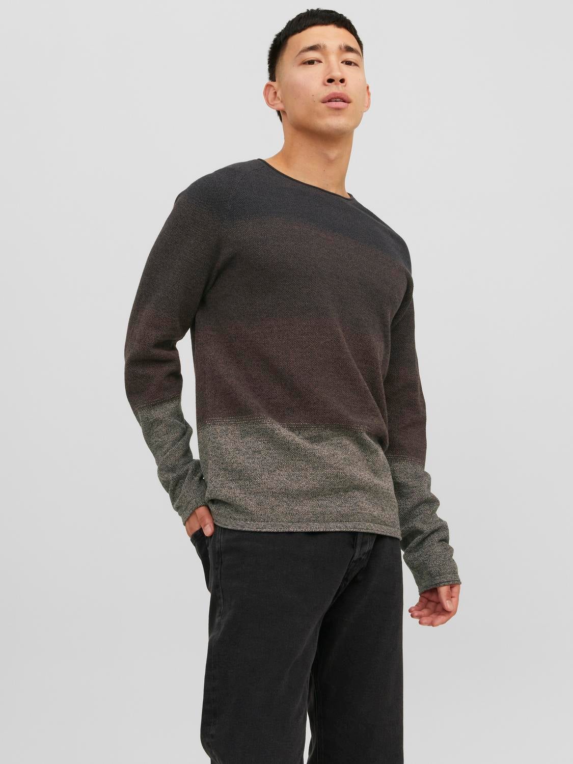 Einfarbig Strickpullover