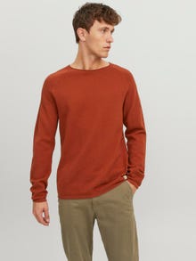 Jack & Jones Ühevärviline Meeskonnakaelusega džemper -Cinnabar - 12157321