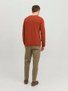 Jack & Jones Ühevärviline Meeskonnakaelusega džemper -Cinnabar - 12157321