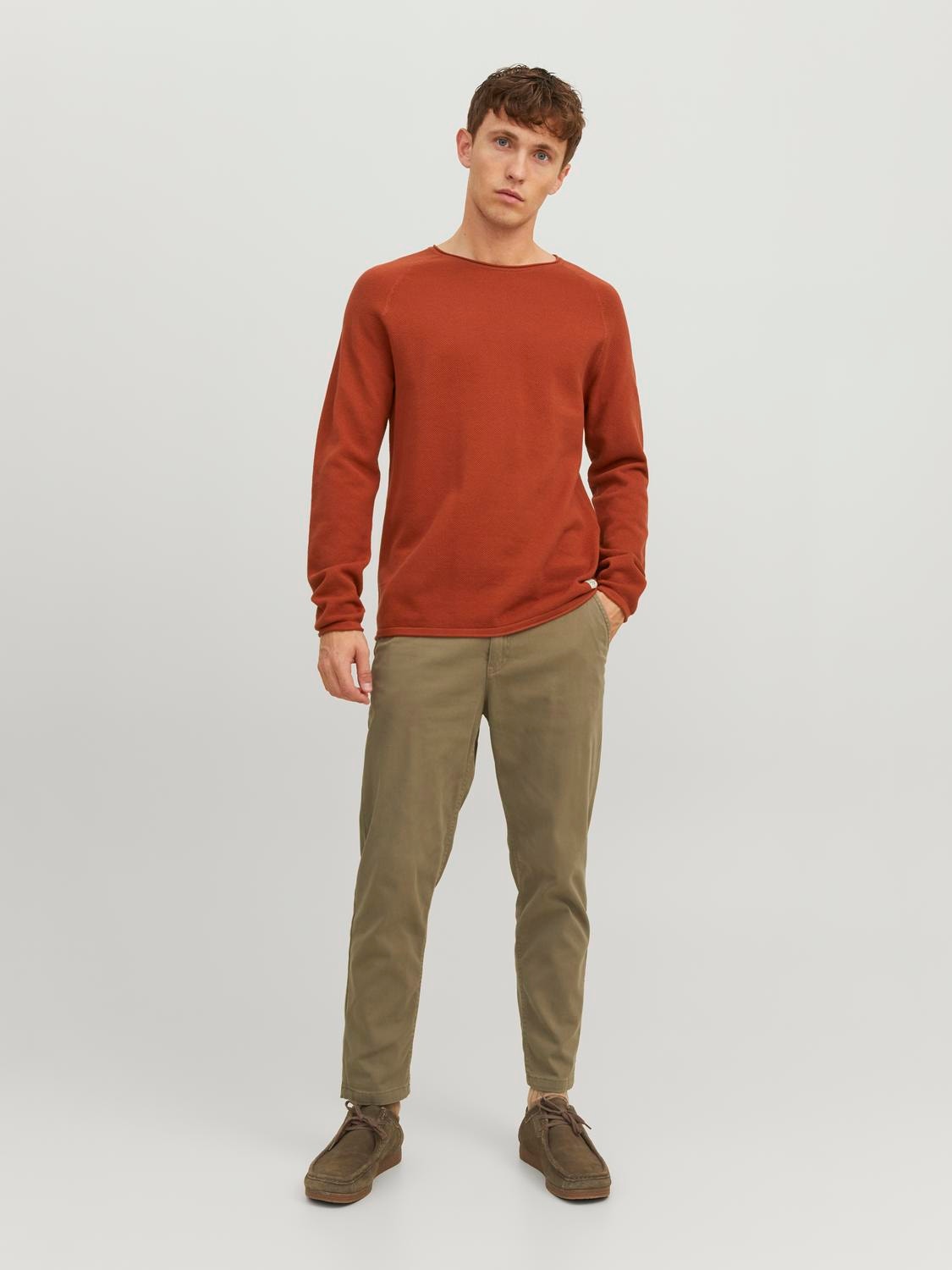 Jack & Jones Ühevärviline Meeskonnakaelusega džemper -Cinnabar - 12157321