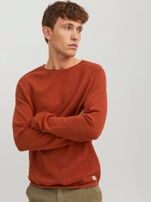 Jack & Jones Ühevärviline Meeskonnakaelusega džemper -Cinnabar - 12157321