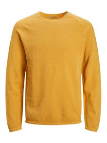 Jack & Jones Yksivärinen Pyöreäkauluksinen neulepusero -Honey Gold - 12157321