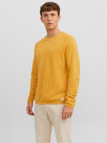 Jack & Jones Ühevärviline Meeskonnakaelusega džemper -Honey Gold - 12157321