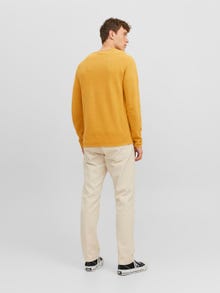 Jack & Jones Yksivärinen Pyöreäkauluksinen neulepusero -Honey Gold - 12157321