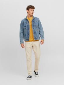 Jack & Jones Yksivärinen Pyöreäkauluksinen neulepusero -Honey Gold - 12157321