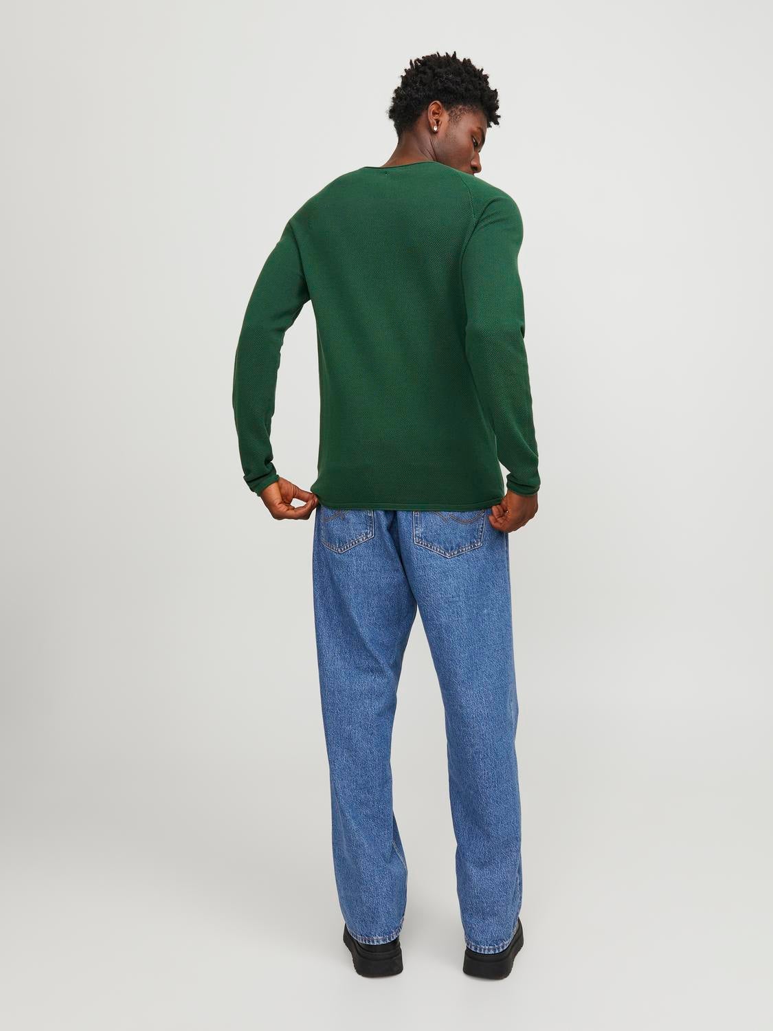 Dark green sale crew neck jumper