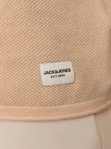 Jack & Jones Enfärgat Crewneck Stickad tröja -Apricot Ice  - 12157321