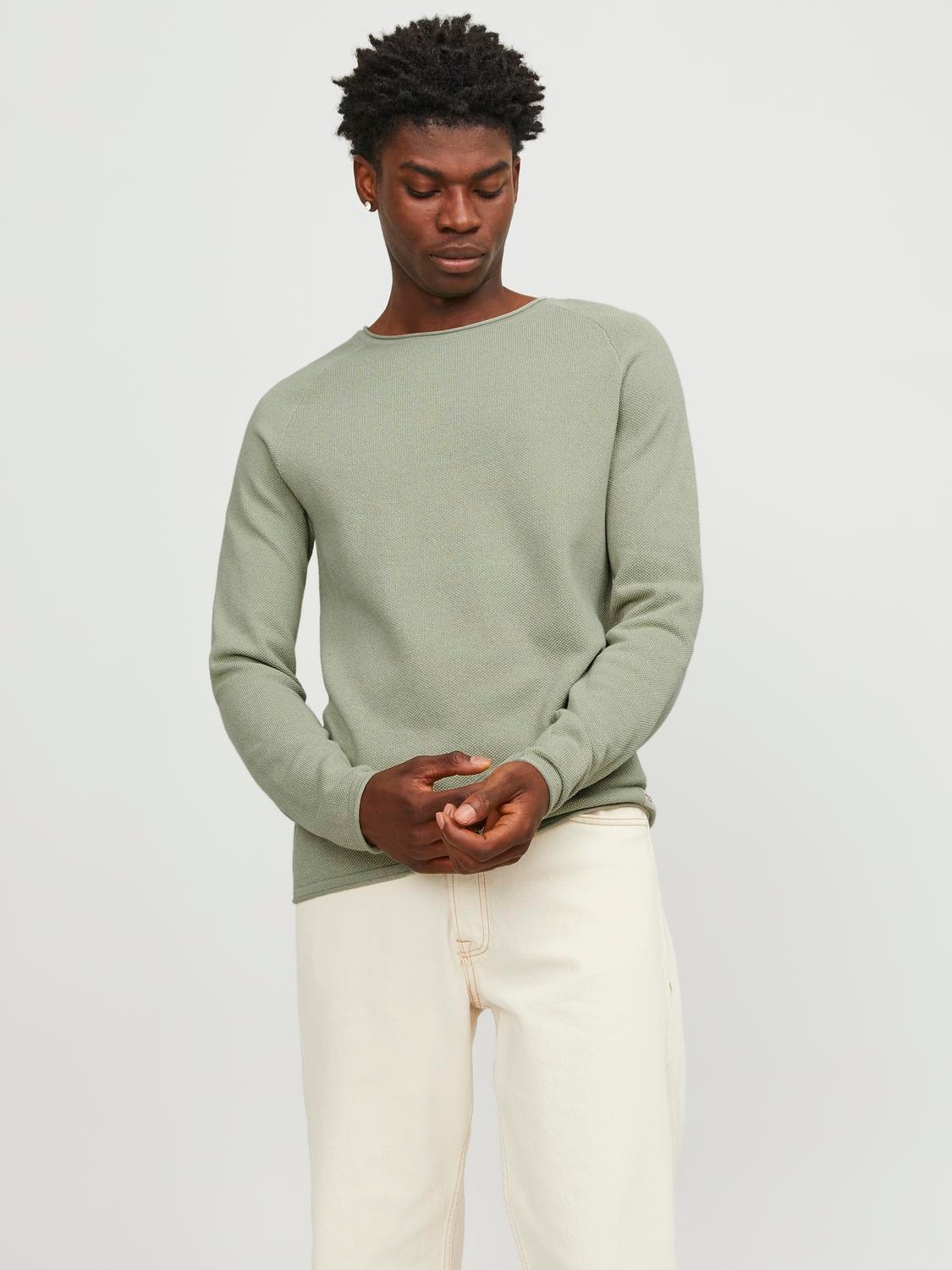 Jack & Jones Plain Knitted pullover -Desert Sage - 12157321