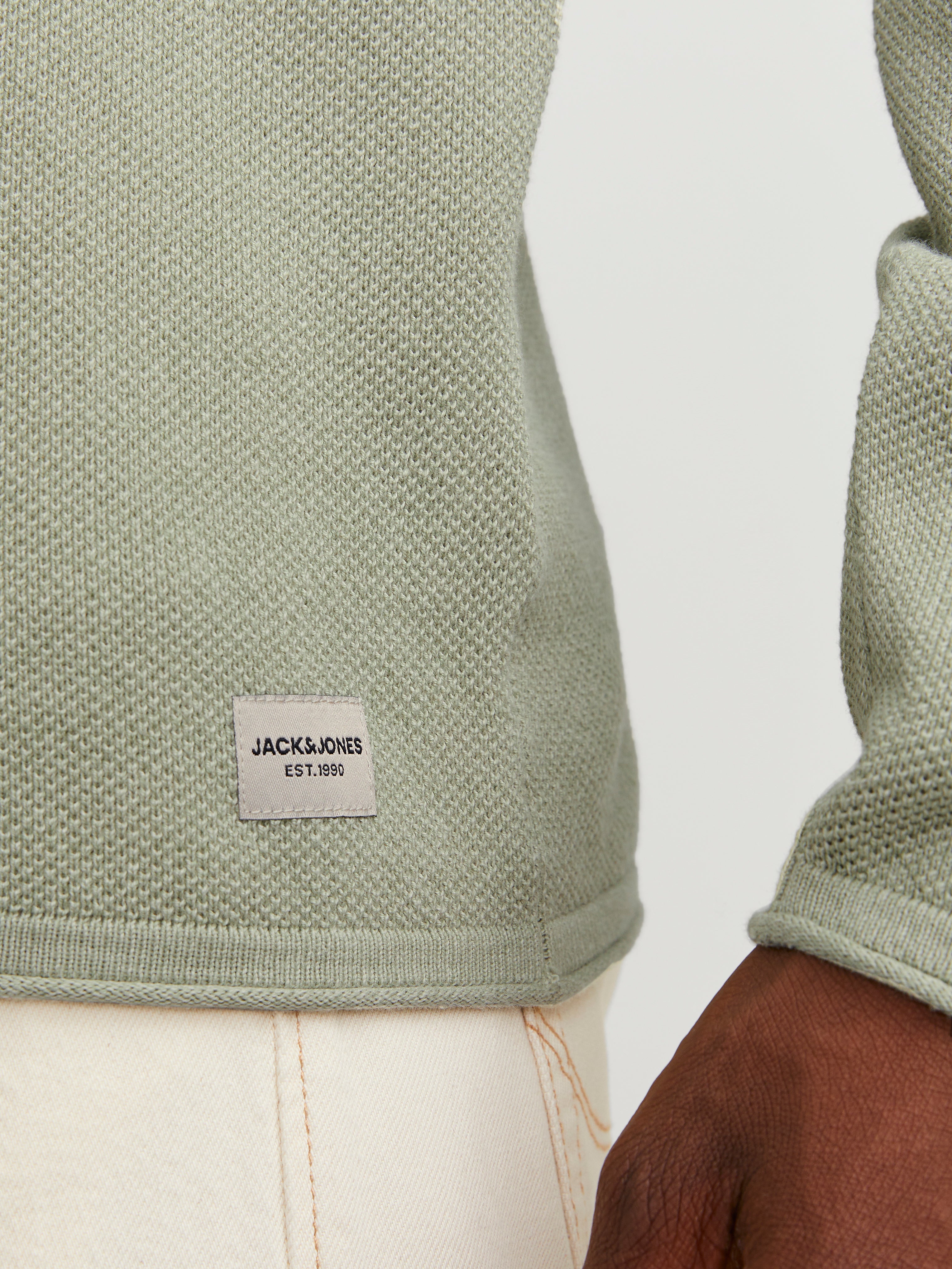 Einfarbig Strickpullover mit Rundhals | Hellgrün | Jack & Jones®