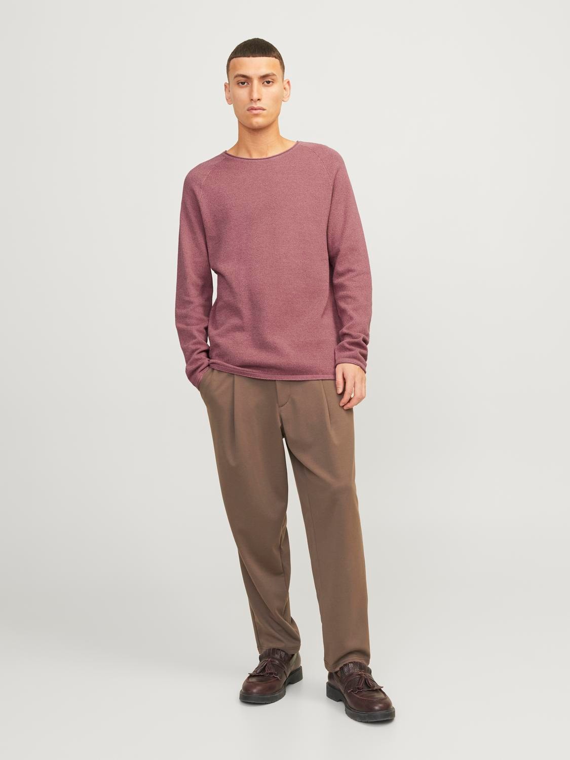 Jack & Jones Plain Knitted pullover -Mesa Rose - 12157321