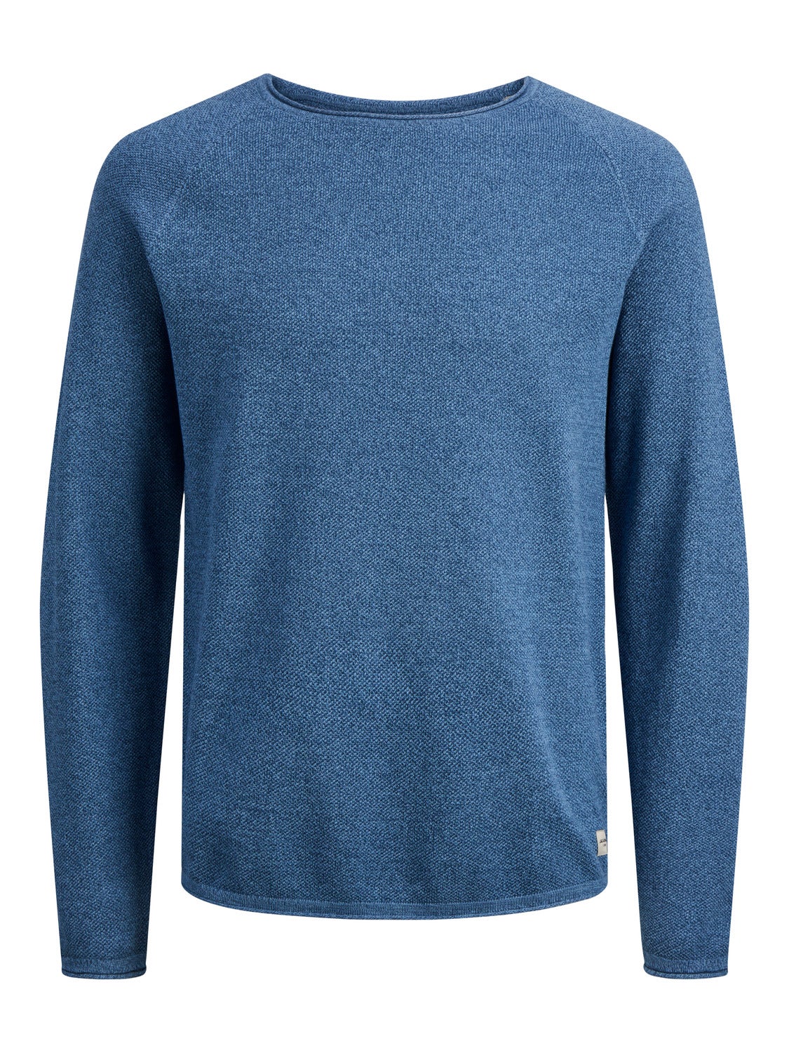 Maglione con collo a girocollo, Blu medio