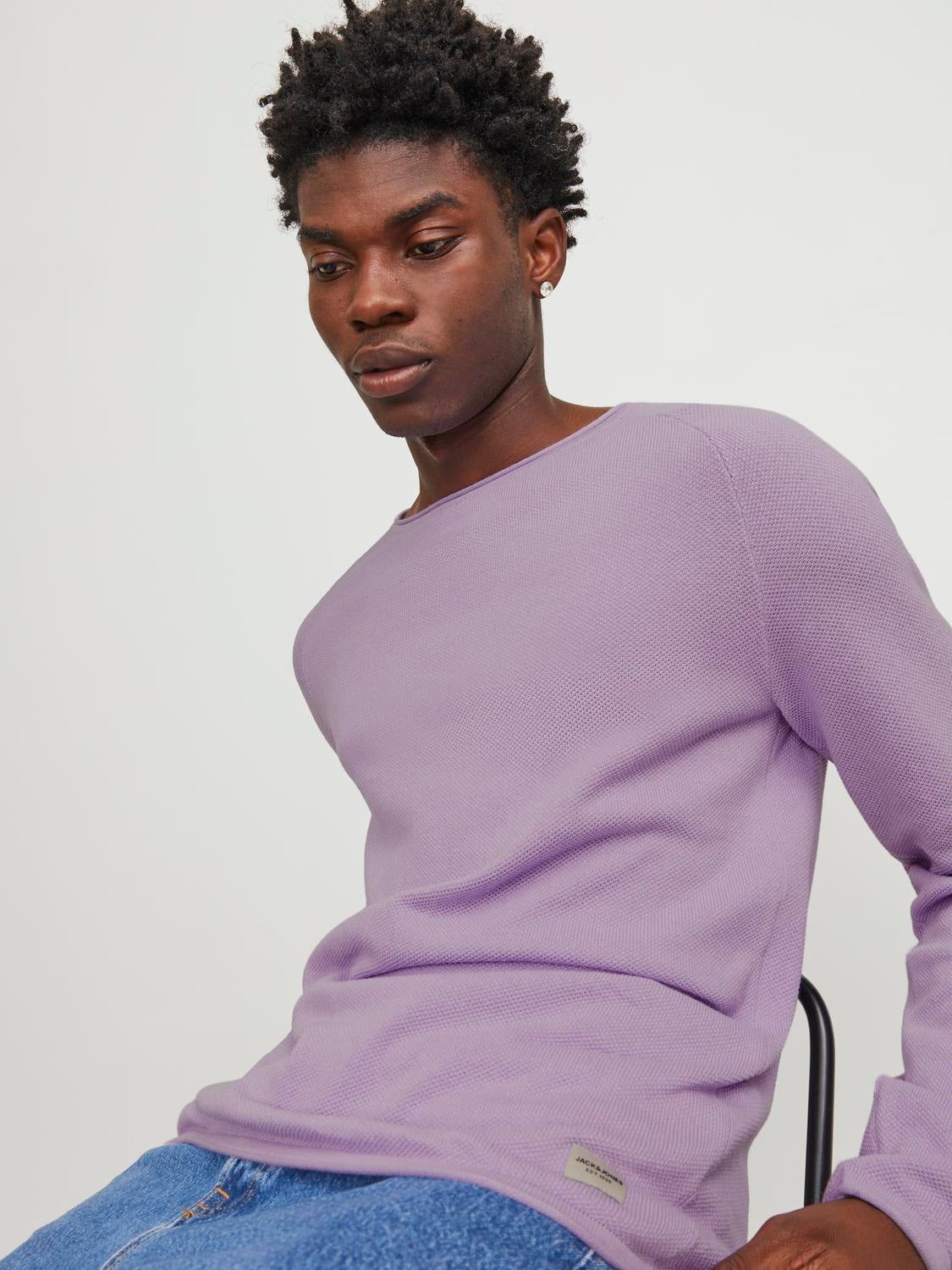 Mens purple hot sale crew neck jumper